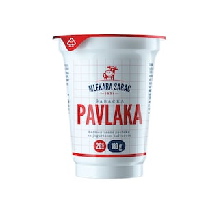 Kisela pavlaka 20%mm Mlekara Sabac 180gr
