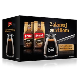 Kafa Grand Gold 2x200g+ staklena dzezva