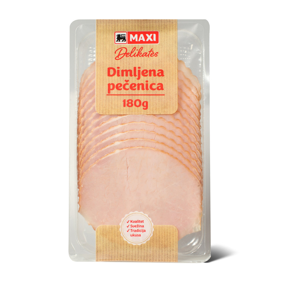 Dimljena pecenica slajs Maxi 180g 