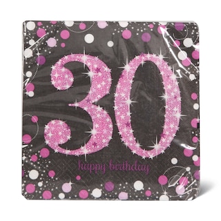Sparkl 30Pink salvete 16k.Amscan 33x33cm