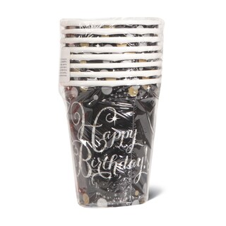 Sparkl gold case Bday 1/8- 266ml-Amscan