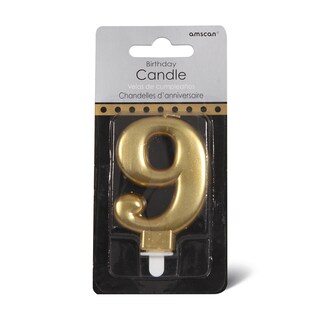 Sparkl svecica 9 Gold Amscan 9,3cm