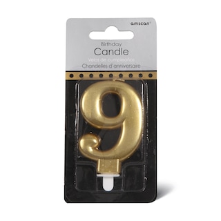 Sparkl svecica 9 Gold Amscan 9,3cm