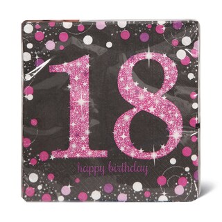 Sparkl 18Pink salvete 16k.Amscan 33x33cm