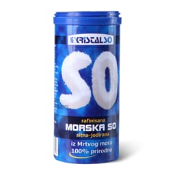 So morska rafinisana,sitna,jodirana dozna 500g Kristal So