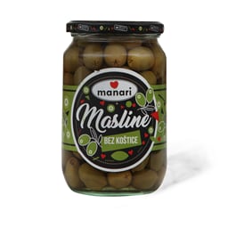 Masline zelene bez kostice Manari 680g