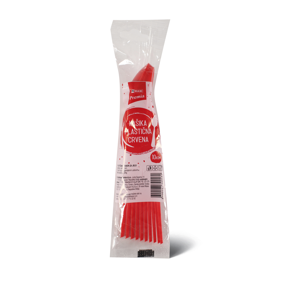 Kasika plasticna crvena 10/1 Premia