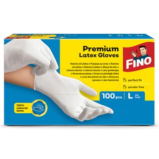 Rukavice lateks  Fino L, 100/1