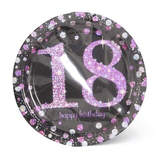 Sparkl 18 Pink tanjirici 1/8 Amscan 23cm