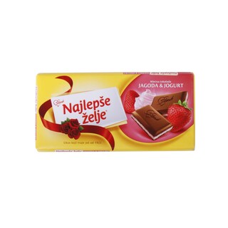 Cokolada Najlepse zelje/jagoda-jogurt krem 100g,  Atlantik B