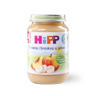 Kasica Hipp banana,breskva u jabuci 190g
