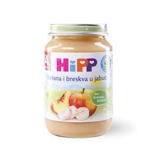 Kasica Hipp banana,breskva u jabuci 190g