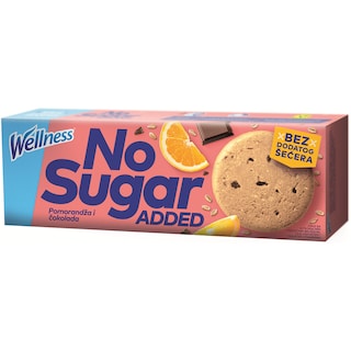 Keks Wellness NO sugar added pomorandza I cokolada 125g