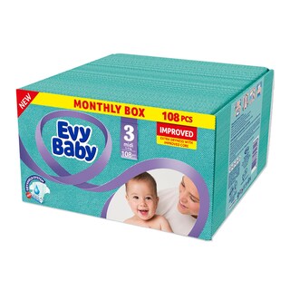 Evybaby pelene Box3 midi 5-9kg 108kom