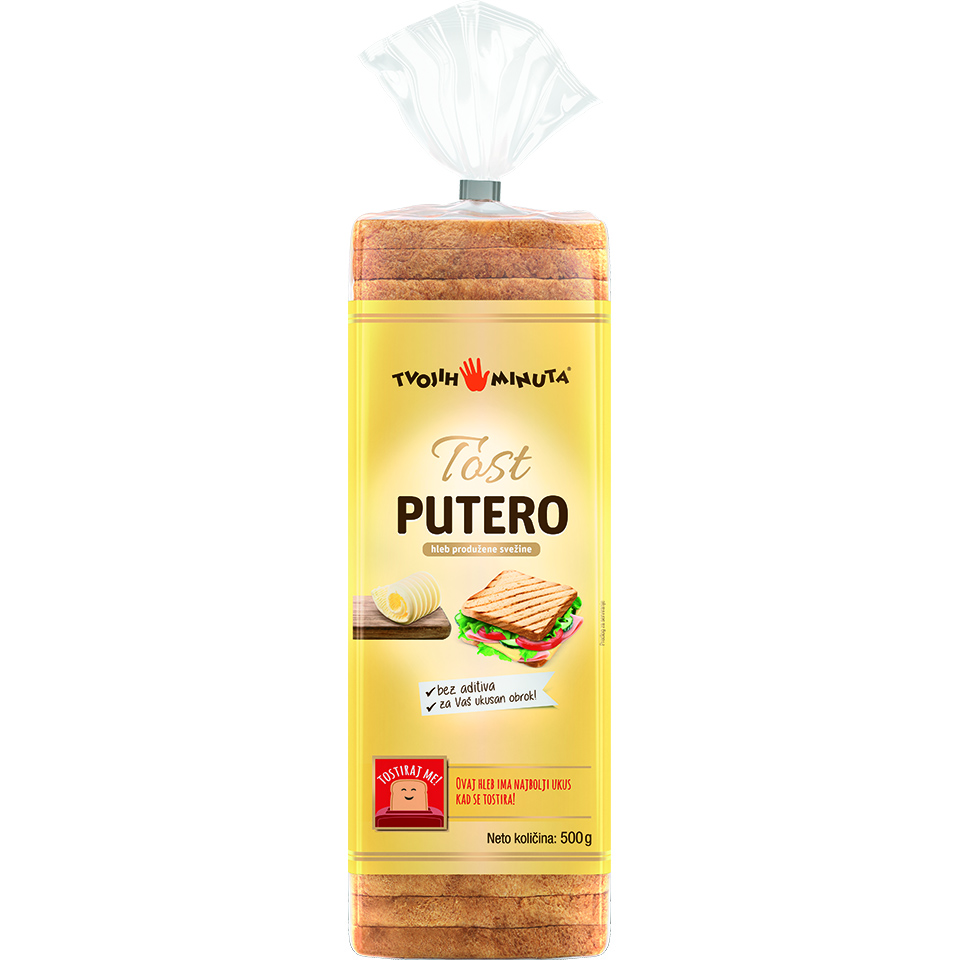 Hleb Tost putero Tvojih 5 minuta 500g