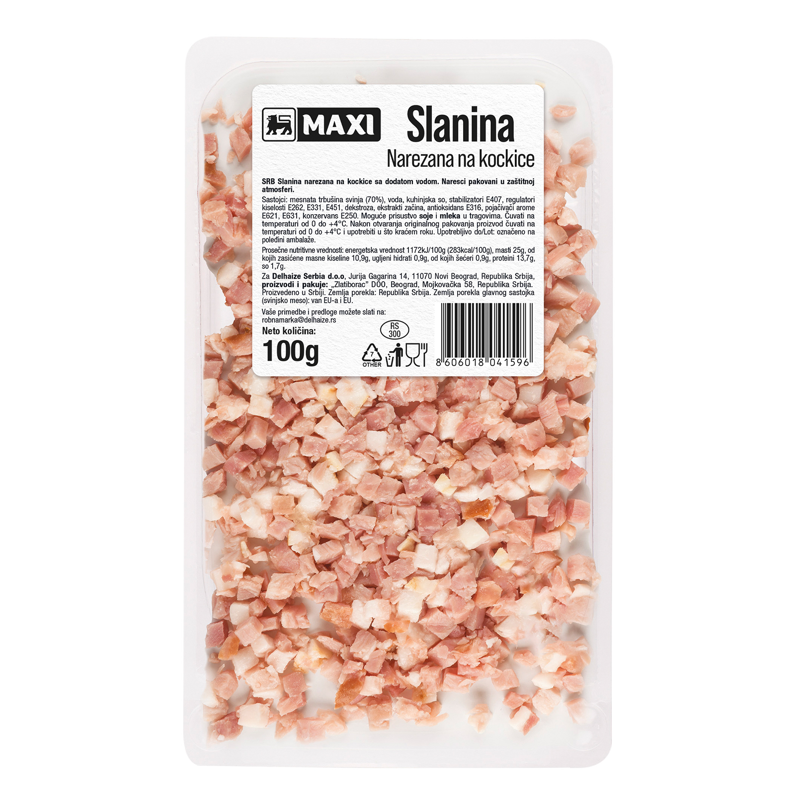 Slanina na kockice/zast.atm.Maxi 100g