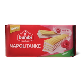Napolitanke malina Bambi 185g