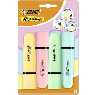 Marker BIC Flat Pastel blister 4kom