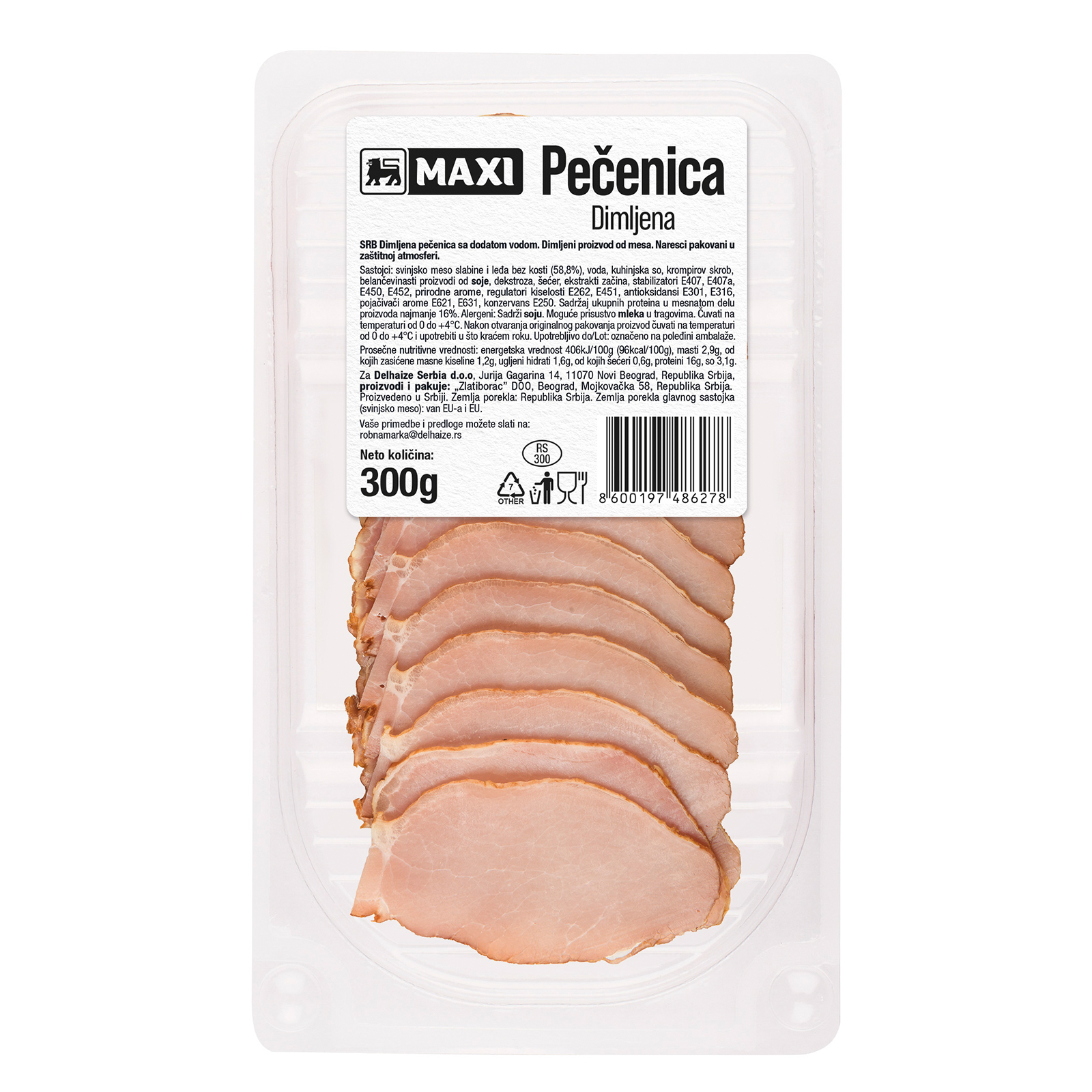 Pecenica dimljena slajs Maxi 300g