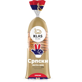 Srpski extra beli rezani hleb Klas 500g