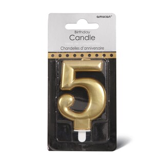 Sparkl svecica 5 Gold Amscan 9,3cm