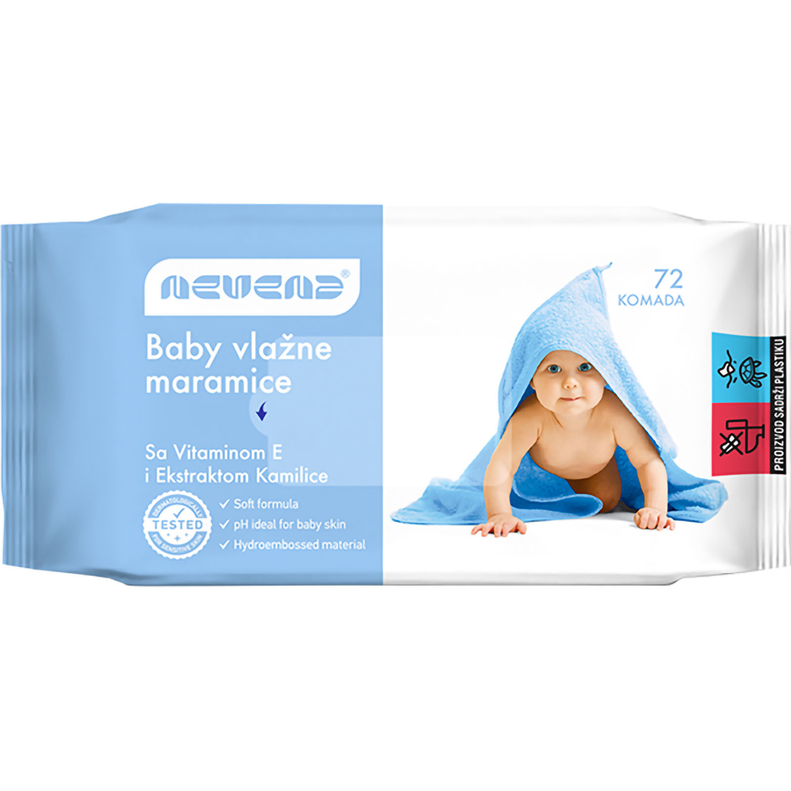 Baby vlazne maramice plave 72 Nevena