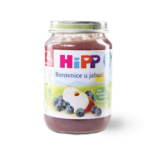 Kasica Hipp 4m+ borovnica u jabuci 190g