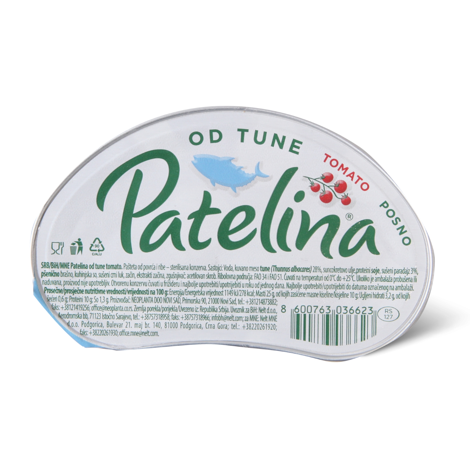 Pasteta Patelina tuna tomato 60g