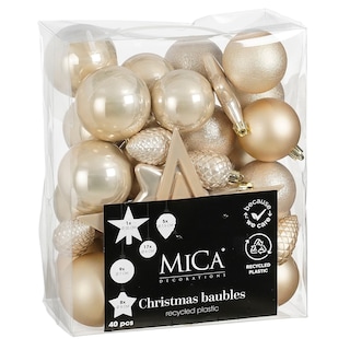 Ng set ukrasa 6cm 40kom krem 774