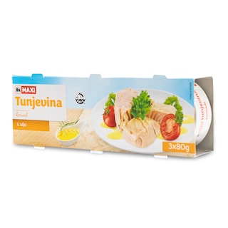 Tunjevina komadi u bilj.uljuMaxi 3x80g