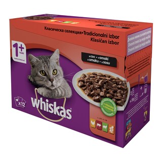 Whiskas kesice,izbor mesa 12x100g