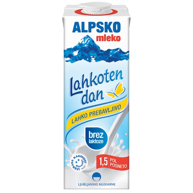 Ljubljanske Mlekarne Alpsko mleko bez laktoze 1L TP