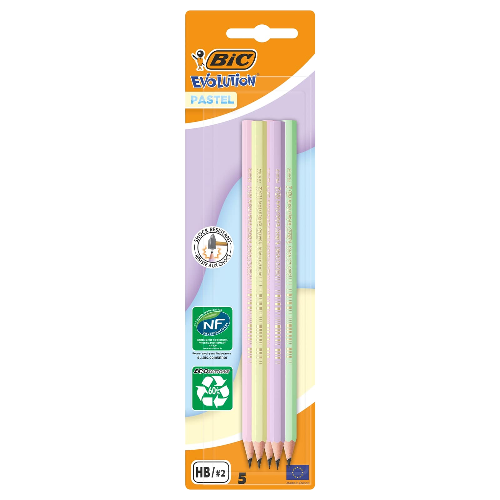 Grafit.olovka BIC Evolution Pastel 5kom