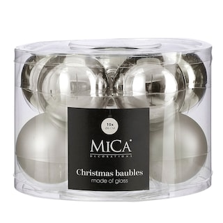 Ng stakl.kugle srebr.10kom 6cm 861