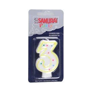 Svecica za tortu Samurai broj 3 793PA,Sterling