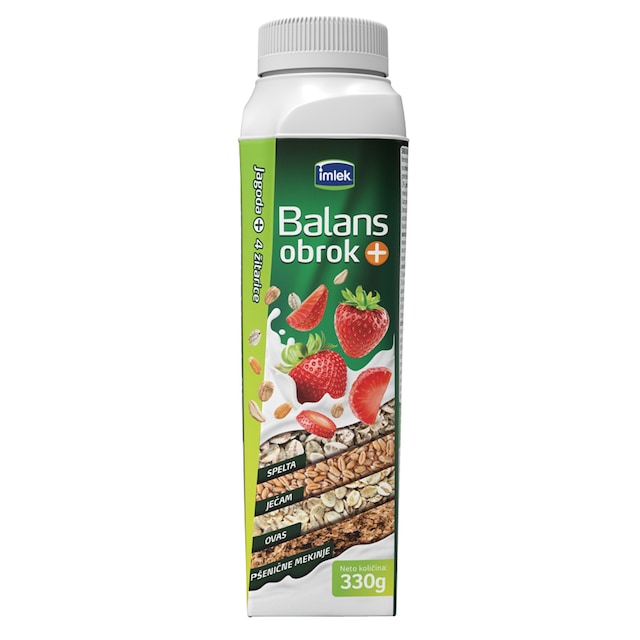 Imlek Balans+ jogurt obrok jagoda i zitarice 330ml TP
