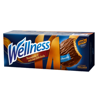 Keks karamela&mlecna coko.Wellness 185g