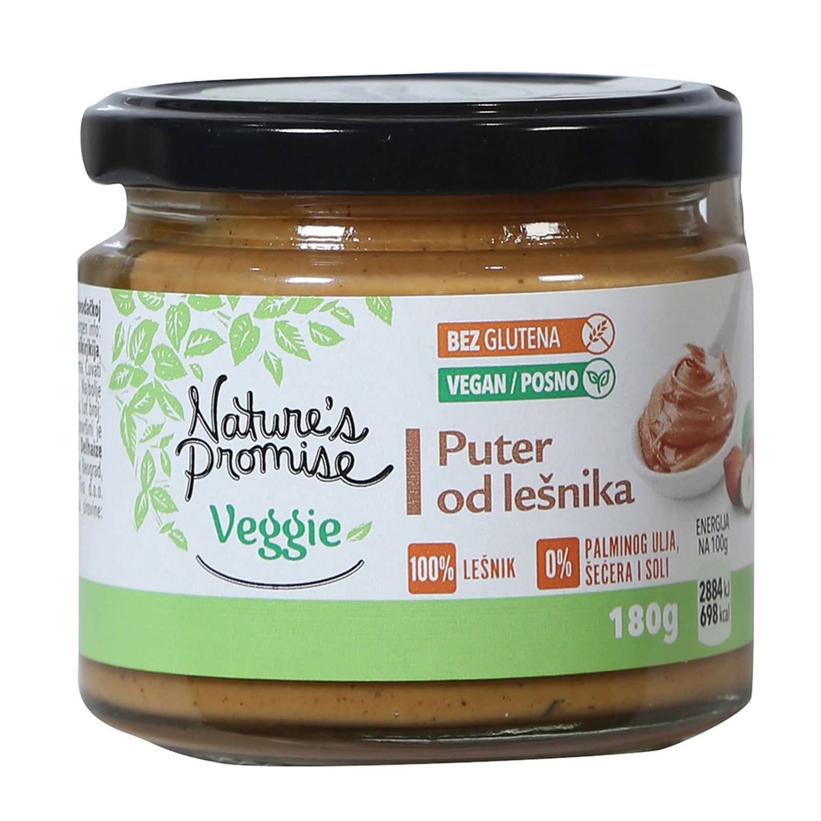 Puter od lesnika Nature's Promise 180g
