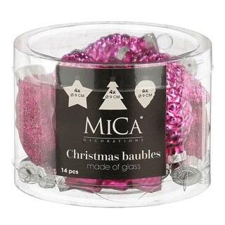 Ng.stak.ukrasi 14kom fuksija 6.5x9cm 132