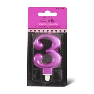 Sparkl svecica 3 Pink Amscan 9,3cm