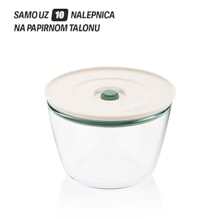 Okrugla vakuum posuda 1.6l,staklo Pyrex