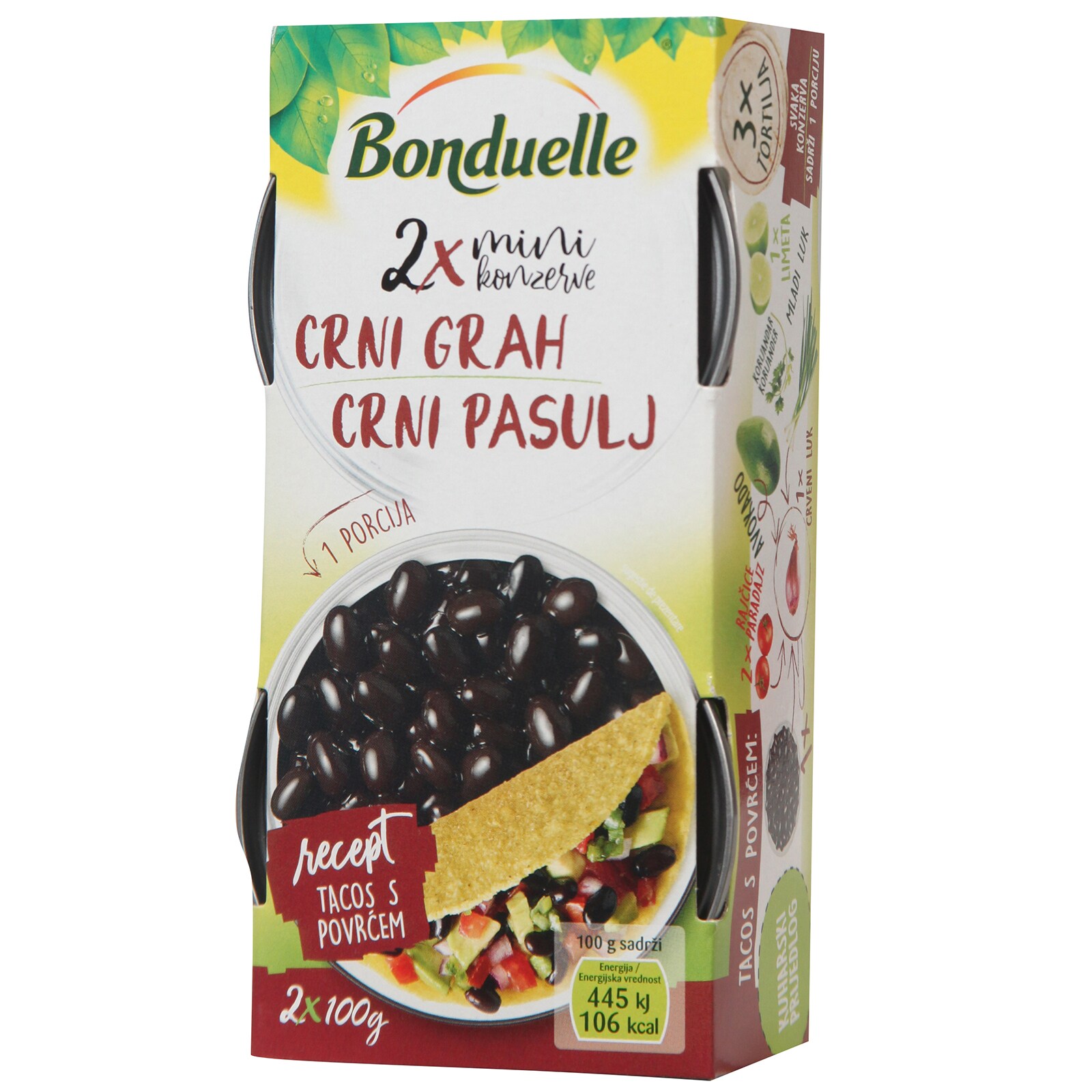 Bonduelle Pasulj crni 2x100g