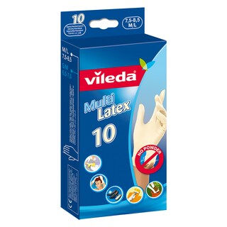 Rukavice latex Vileda M/L, 10/1