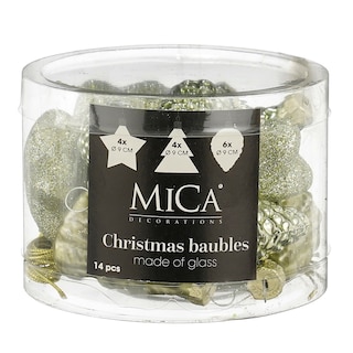 Ng stak.ukrasi 14kom zeleni 6.5x9cm 133