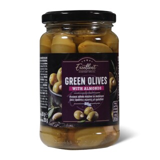 Zelene masline sa bademom Excellent 355g