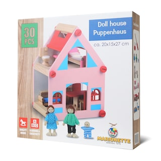 Drvena kuca za lutke 15kom 20x15x27cm535