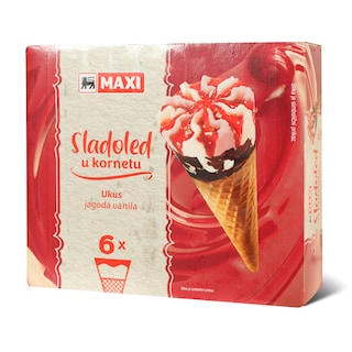 Sladoled jag/van.kornet&nbsp;Maxi 6x110ml